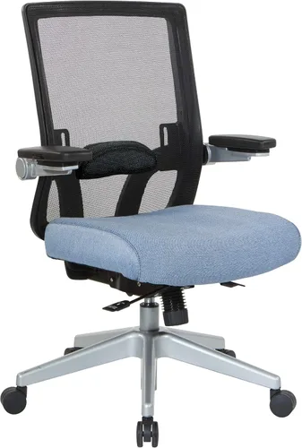 Vista 15 de Space Seating Serie 867 Silla de gerente ajustable con respaldo de malla transpirable, soporte lumbar y brazos abatibles acolchados, asiento de tela