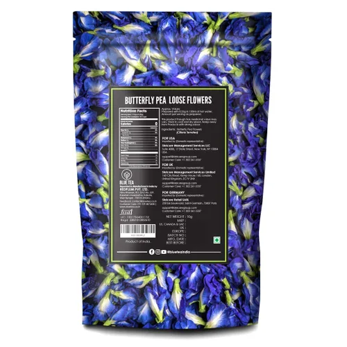 Vista 9 de BLUE TEA - Té de flor de guisante mariposa - 0.35 onzas (más de 40 tazas) suelto Rico en antioxidantes Sin cafeína - Té desintoxicante - A base