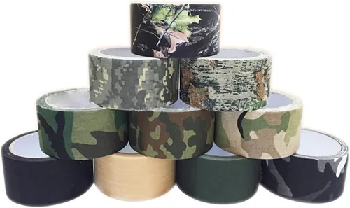 Vista 6 de ECYC Cinta autoadhesiva de camuflaje de 1.97 x 196.85 pulgadas, cinta de camuflaje impermeable, cinta elástica para conductos sigilosos para caza al