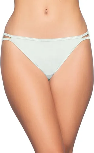 Vista 47 de Vanity Fair Bragas de bikini con tira para mujer, Illumination, con elástico sedoso y ribete de satén Paquete de 3 Negro (Midnight Black)