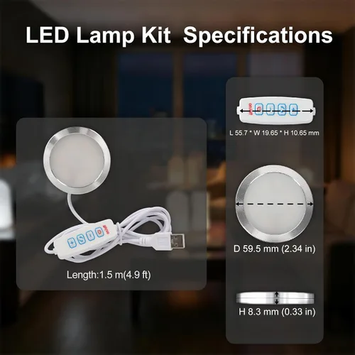 Vista 5 de Kit de lámpara LED 001 para Bambu Lab MH001, kit de luz de impresora 3D, kit de lámpara de hardware MakerWorld, luz redonda para impresión 3D USB 5V