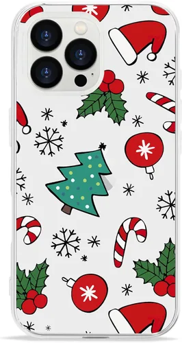 Vista 31 de LCHULLE Compatible con iPhone SE 2022/2020 Funda para iPhone 8 iPhone 7 Funda de Navidad Santa Vacaciones Diseño Transparente Claro Mujeres Hombres