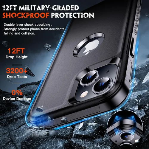 Vista 3 de Redpepper Funda magnética para iPhone 13 [compatible con MagSafe] [Protector de pantalla de vidrio] [protección contra caídas de grado militar]
