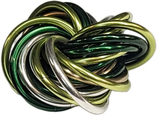 Vista 14 de Bola Fidget Möbii (MultiColor): Herramienta de juguete silenciosa para aliviar el estrés, ansiedad y estimular el ADHD para el hogar, viajes Cromo