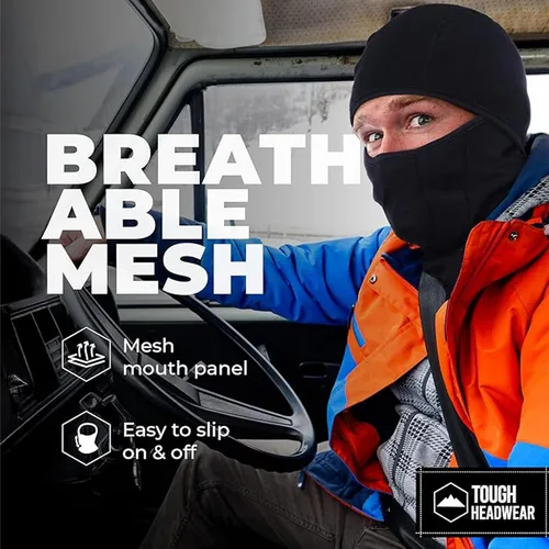 Vista 5 de Tough Headwear Máscara de esquí para mujeres y hombres – Pasamontañas – Cubierta térmica de invierno Shiesty – Equipo de clima frío para esquí
