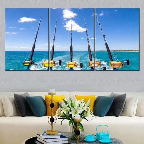 Vista 11 de Pinturas de Pesca Americana Impresiones HD sobre Lienzo