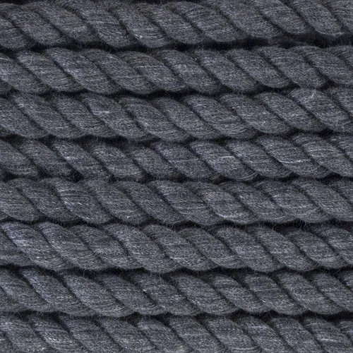 Vista 89 de Cuerda de algodón trenzado súper suave de 3 hebras (negro, 1 pulgada x 10 pies)