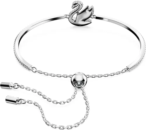 Vista 4 de Swarovski Iconic Swan Crystal Necklace, Earrings, Bracelet Jewelry Collection, Clear Crystals on a Rhodium Tone Finish
