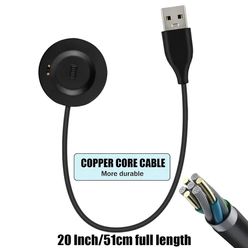 Vista 3 de RUKUHOT 2 cables de carga USB solo compatibles con iTouch Air 3 Smartwatch y iTouch Sport 3 Smartwatch, estación base de carga de repuesto