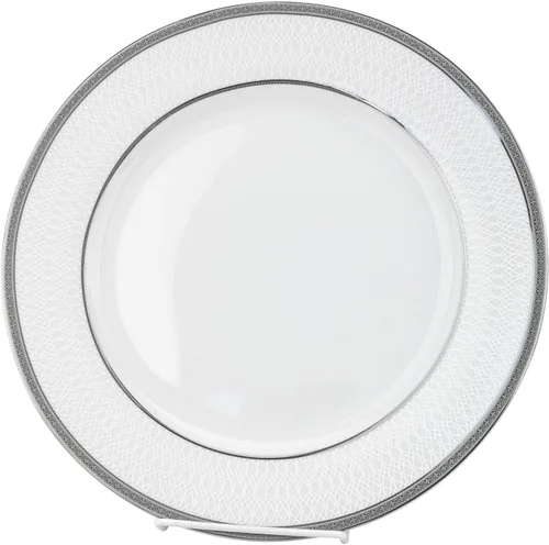 Vista 5 de Servicio de vajilla de porcelana plateada de 24 piezas para 4-Ashley