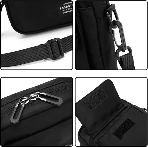 Vista 4 de chinatera Bolso bandolera pequeño para hombre para teléfono celular, mini bolso cruzado de hombro para hombres