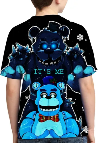 Vista 2 de Camisetas de manga corta con estampado 3D de dibujos animados para niños y niñas