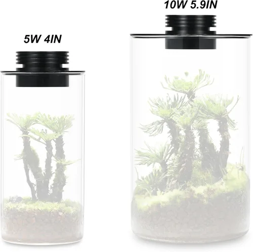 Vista 4 de AREPK Lámpara de cultivo de plantas de terrario de vidrio, para jarrones de hasta 4 pulgadas de diámetro, luz con temporizador de encendido/apagado
