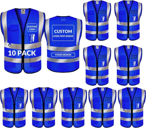 Vista 41 de BeautyWill Chaleco de seguridad personalizado con logotipo Clase 2 Chaleco reflectante de alta visibilidad Chaleco de trabajo protector