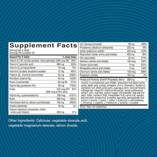 Vista 5 de Nature's Sunshine Súper suplementario, 120 tabletas Multivitamínico para hombres y mujeres proporciona vitaminas, minerales, aminoácidos, hierbas