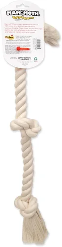 Vista 2 de Flossy Chews - Tirador de cuerda de 3 nudos, 100% algodón, color blanco, grande, 25 pulgadas