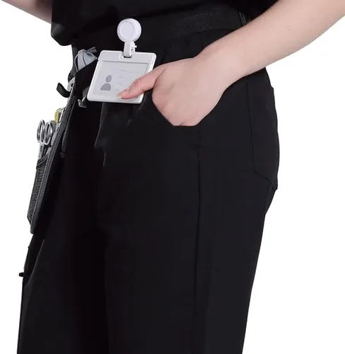 Vista 3 de Uniforms World Avant - Pantalones deportivos ajustados para mujer, cintura de yoga, 5 bolsillos, antiarrugas