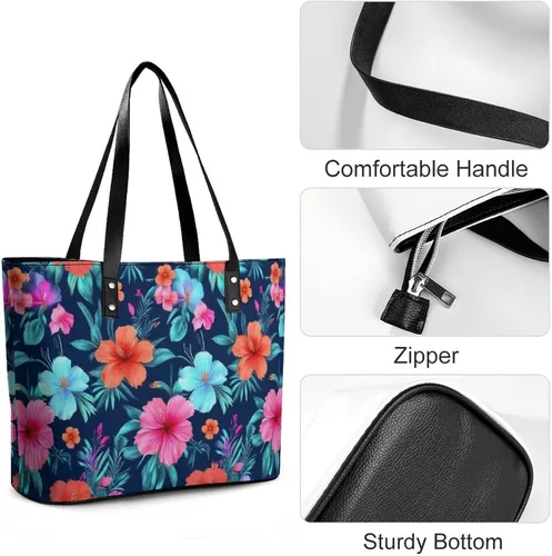 Vista 4 de Bolso de mano para mujer, bolso de hombro con asa duradera, bolso de cuero PU