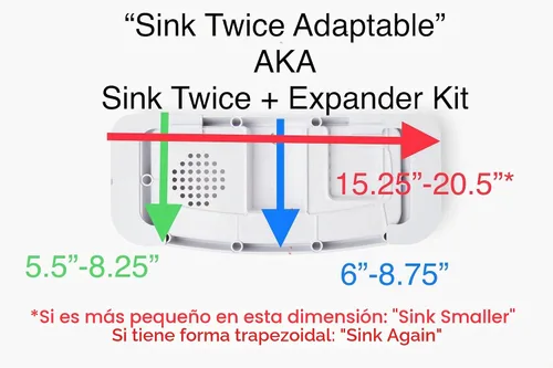 Vista 8 de Fregadero de tanque de inodoro adaptable dos veces