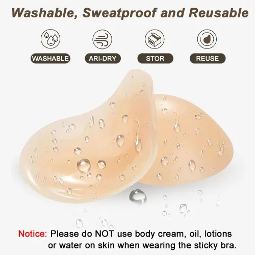 Vista 5 de Sujetador adhesivo para senos grandes con realce de espalda sin tirantes, brasier adhesivo para levantamiento de senos, sujetador invisible
