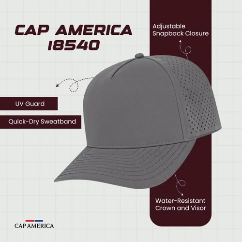 Vista 4 de Cap America i8540 - Tapa de 5 paneles perforada resistente al agua con protección UV y cierre ajustable