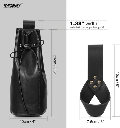 Vista 3 de Riñonera de cuero medieval y funda de espada renacentista para caballero Halloween Cosplay