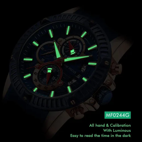 Vista 4 de Mini Focus Men Watch Casual Fashion Wrist Watches (ChronographWaterproofLuminousCalendar) Silicon Band Quartz Watches for Men