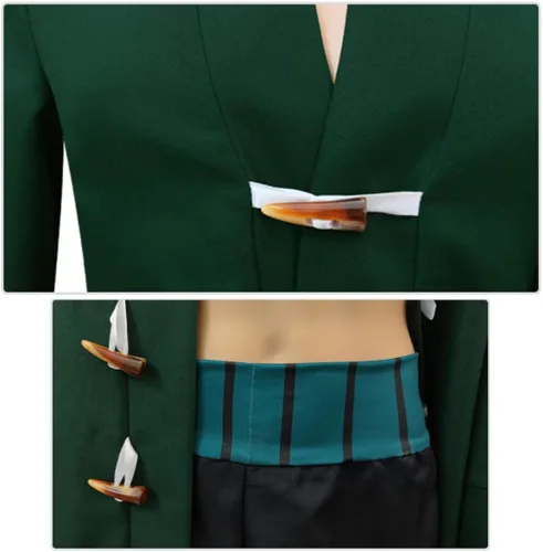 Vista 7 de Metaparty Roronoa Zoro - Disfraz de cosplay de anime de una pieza con capucha y cinturón para hombre