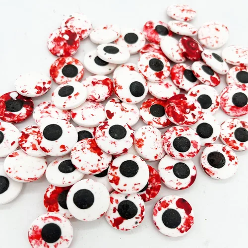 Vista 21 de Halloween Weraru Globos de ojos grandes de caramelo, bolas de ojos, dulces para pasteles, adornos de galletas, postres, decoraciones