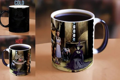 Vista 4 de Morphing Mugs Wizard of Oz - Taza de cerámica para el 75 aniversario (bruja fundida), color negro