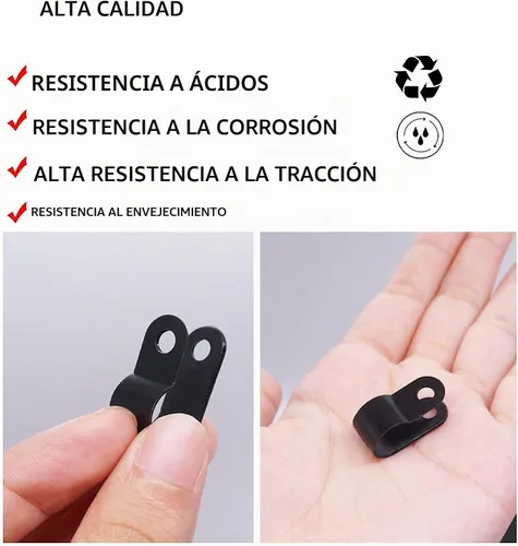 Vista 6 de mankk 50 clips de luz de cuerda de 1/2 pulgada, clips de montaje estilo P, abrazaderas de cable de plástico con cabeza plana de acero inoxidable