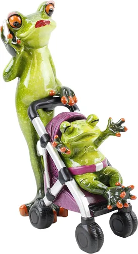 Vista 5 de Figuras divertidas de rana ~ Estatua de mesa Decoración del hogar (G16617)... (cochecito de papá)