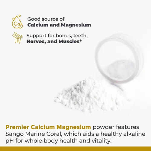 Vista 3 de Premier Research Labs Polvo de calcio y magnesio – Polvo de calcio de coral natural para la salud ósea, mezcla con agua para equilibrio de pH