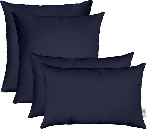 Vista 33 de RSH DECOR: Sunbrella Juego de 4 almohadas lumbares y cuadradas 20 x 12 pulgadas y 17 x 17 pulgadas Tela resistente al agua y a la decoloración