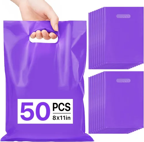 Vista 12 de ANZNKU 50 bolsas negras de recuerdo de fiesta, 8 x 11 pulgadas, bolsa de regalo para dulces de Pascua, joyas artesanales, bolsas de regalo