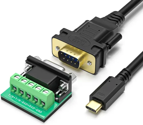 Vista 9 de Convertidor USB a RS232 RS485 RS422, cable adaptador USB 2.0 a serie con chip FT232RL, DB9 macho a USB-A para comunicación industrial, POS, CNC