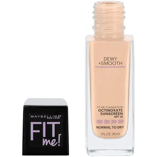 Vista 2 de Maybelline New York Fit Me Dewy + Smooth Liquid Foundation Makeup con Spf 18, marfil clásico, 2 onzas líquidas