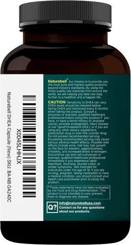 Vista 8 de NatureBell DHEA 50mg para hombres y mujeres, 300 cápsulas Micronizado para una mejor absorción Fuente a base de plantas Apoya la energía