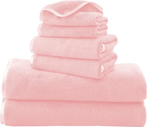 Vista 25 de TENSTARS Toallas de baño de seda con dobladillo para liquidación de baño - 27 x 55 pulgadas - Ligeras, delgadas, de secado rápido - Toalla