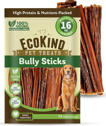 Vista 9 de EcoKind Pet Treats Palitos masticables totalmente naturales de 4 pulgadas para perros Bolsa de 16 onzas Deliciosos masticables ricos
