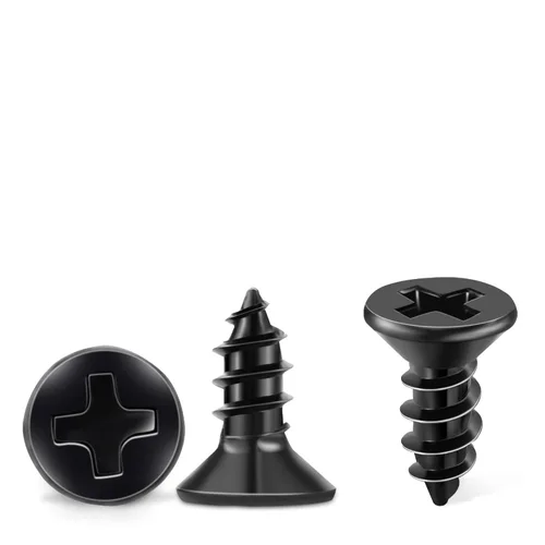 Vista 9 de 100 piezas de tornillos Phillips de cabeza plana de acero inoxidable 18-8 (A2) de 4 mm x 25 mm, tornillo de madera con recubrimiento negro de 4 mm x