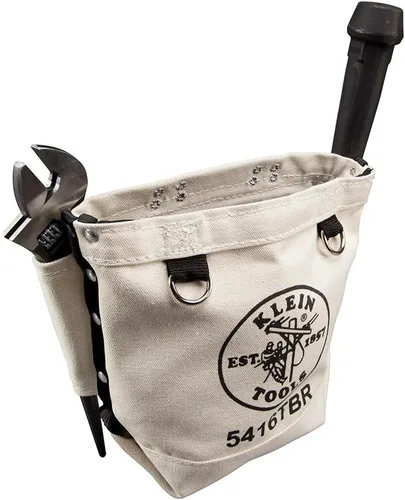 Vista 5 de Klein Tools 5416TBR Bolsa de herramientas, bolsa de herramientas de retención de pernos construida de lona No. 4 con parte inferior reforzada