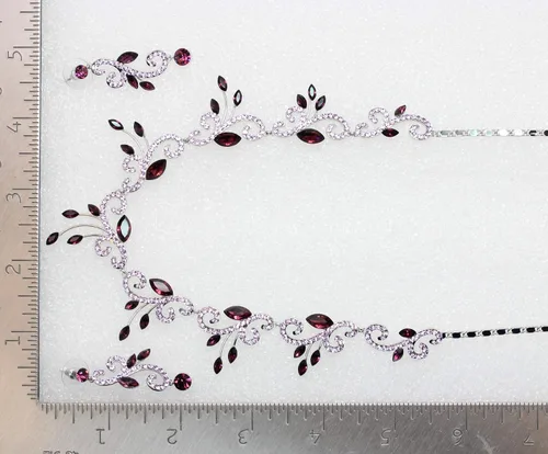 Vista 5 de Faship Precioso juego de collar y pendientes de cristal de diamantes de imitación
