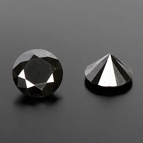 Vista 2 de GEMHUB Diamante de moissanita negro de 2.60 quilates redondo de corte brillante hermoso para la fabricación de joyas, Gema, Moissanita