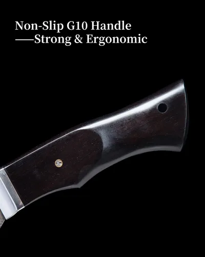 Vista 3 de Espada de machete táctica hecha a mano – Cuchillo de supervivencia y combate de acero 5160 de espiga completa con mango G10, Katana resistente