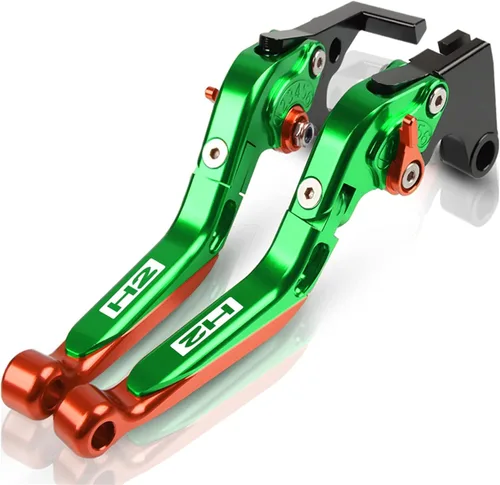 Vista 8 de for Kawasaki H2 H2R 2015 2016 Motorcycle Brake Clutch Levers Adjustable Folding Extendable CNC Accessories with Logo Lever (Color : 1)