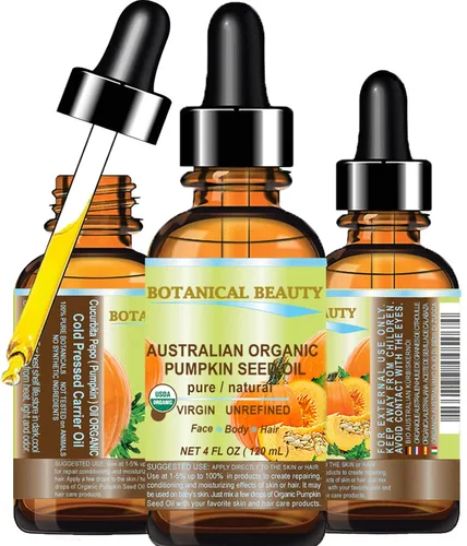 Vista 10 de Aceite orgánico australiano de semillas de calabaza. 100% puro/natural/sin diluir/sin refinar/certificado orgánico/prensado en frío. "Una