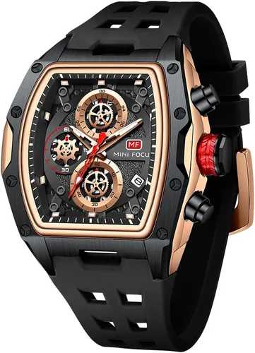 Vista 11 de AIMES Watch Wristwatch for Men Fashion Casual Cool Big Dial Watch Luminous Waterproof Sport Analog Quartz Business Mens Watches Silicon Strap Dress