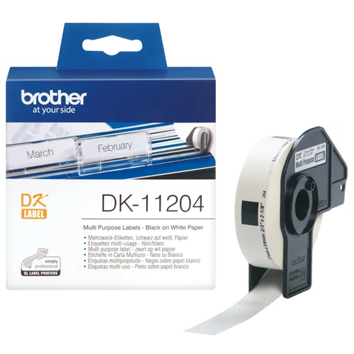 Etiquetas para Impresora Multiuso Brother DK11204 Blanco Papel