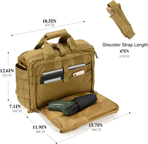 Vista 3 de Stypos Bolsa táctica para laptop para hombre, 14 pulgadas15.6 pulgadas17.3 pulgadas, bolsa de hombro militar, bolsas de trabajo de vuelo para pilotos